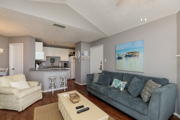 Bright and airy open-plan living area, expertly designed to maximize flow and social interactions
