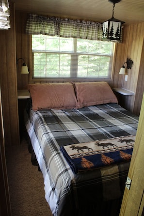Private Bedroom with Queen Bed, Dresser and Closet.