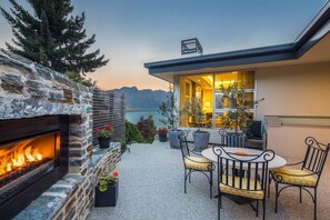 Courtyard with outdoor fire