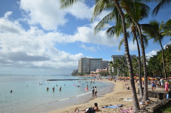 Waikiki Beach is 2 minutes away!