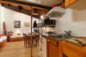 View from the kitchen towards the living & dining space