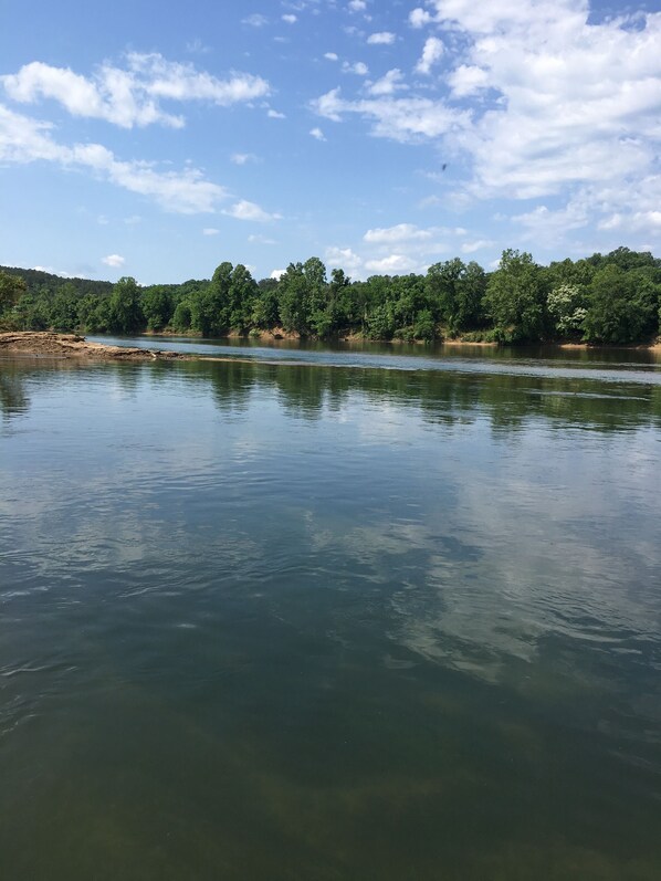 View of the White River from the riverhouse at creswell island