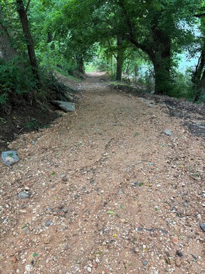 Path to the boat dock below the riverhouse