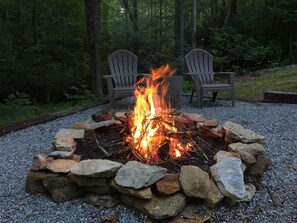 great fire pit under the starry mt. nights