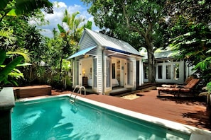 Enjoy the tranquil, seasonally heated private pool at Villa Azul