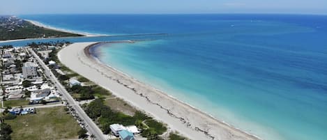 Beach across the street 3/4 mile from the Jetty