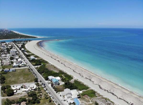 Beach across the street 3/4 mile from the Jetty