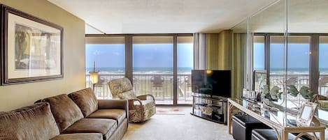 Living Room with balcony view