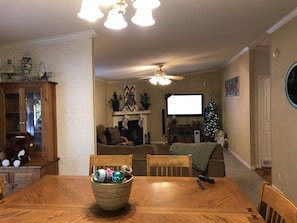 View from kitchen to Living room 