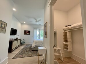 Spacious walk-in closet and dressing room. West Suite.