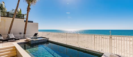 View of Pool to the beach