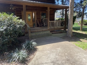 Park right in front of the cabin.