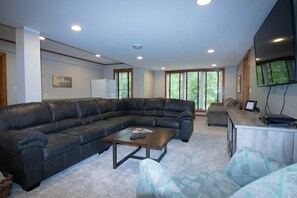 Downstairs family room.