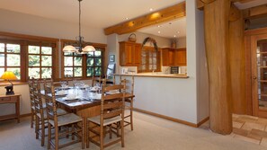 Dining area seats eight