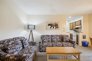 Relax sitting on the sofas, or pull out the couch and lounge