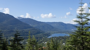 Scenic views of Alta Lake and surrounding mountains