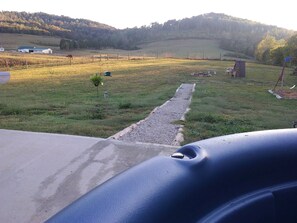 View from the hot tub on the back patio