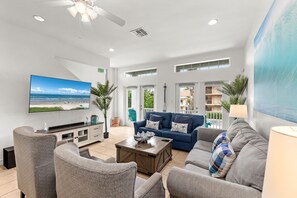 Comfortable living area with flat screen TV!