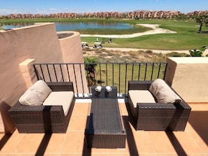 Balcony terrace overlooking the golf course