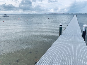 Private fishing pier on property