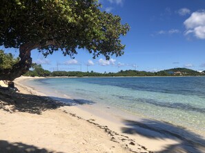 Crystal blue waters on Club Beach