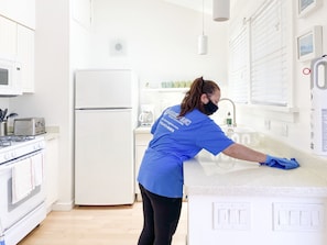 Our professional cleaning team disinfects thoroughly between each guest