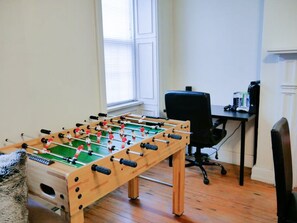 Foosball table and workspace