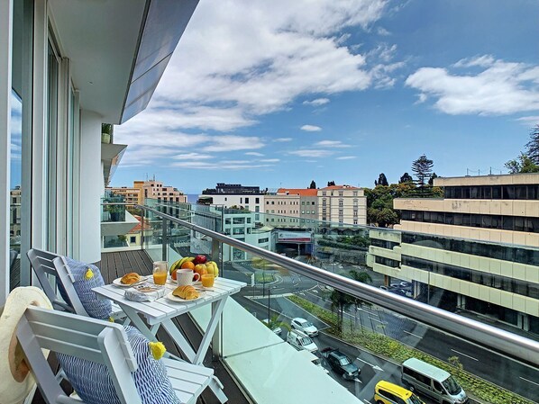 Balcony escape retreat with city view and partial oceanview #well located #shopping #restaurants #busstop #pharmacy