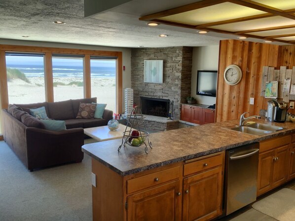 Kitchen looking out to Ocean