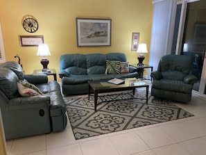 Living room with new rug