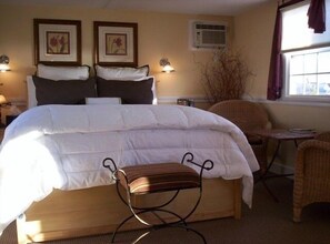 Each suite has a queen sized bed with luxury linens