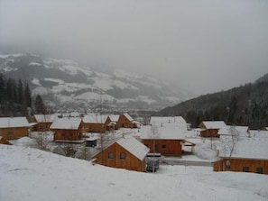 Views of Stadl from sunroom in winter