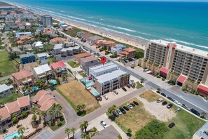 Aerial view of the property.