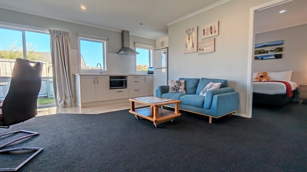 Private living area and kitchen