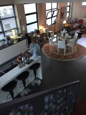 Aerial view of the living space
