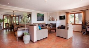 Living and dining areas
