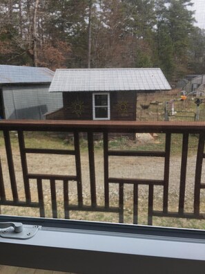 View of Black Bear's Brown Cabin as seen from Master bedroom window