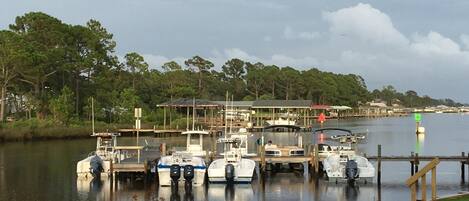 At least 8 boats docked 