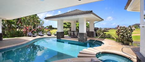 Kiahuna Ohana Hale - Backyard Pool Deck & Pergola - Parrish Kauai