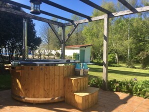 Private wood fired hot tub