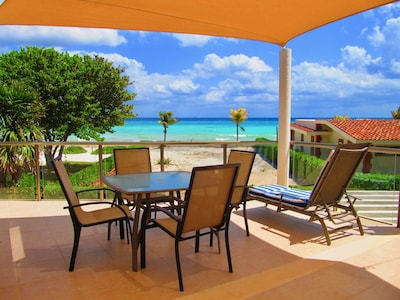 Casa de la piscina privada con vista al mar para 8 en Playacar Fase 1