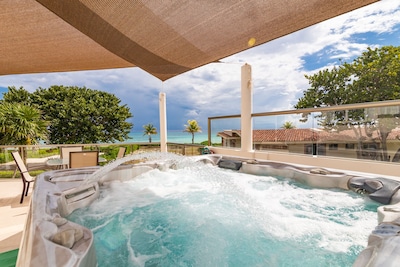 Casa de la piscina privada con vista al mar para 8 en Playacar Fase 1