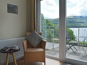 Cosy living area with breathtaking views | The Bothy, Fearnan, near Aberfeldy