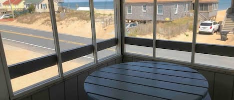 Private Screened Porch with Ocean View