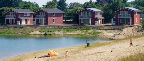 Rückansicht vom Strand