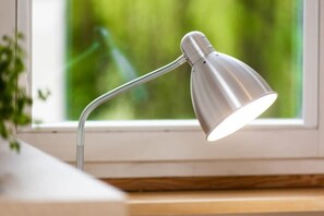 A view of the lamp, adding a decorative element.