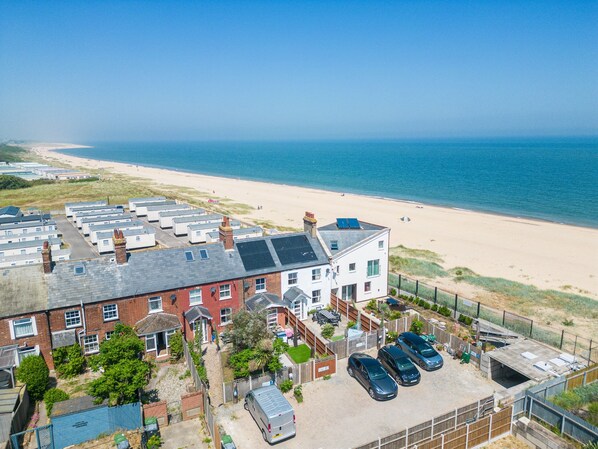 Drone shot of the cottages