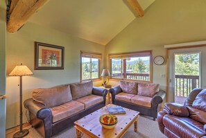 Play board games in the cozy living room.