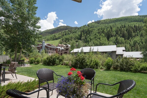 What a perfect you view the patio at a River Song