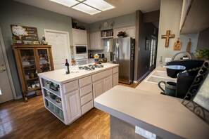 Full kitchen with large cooking island